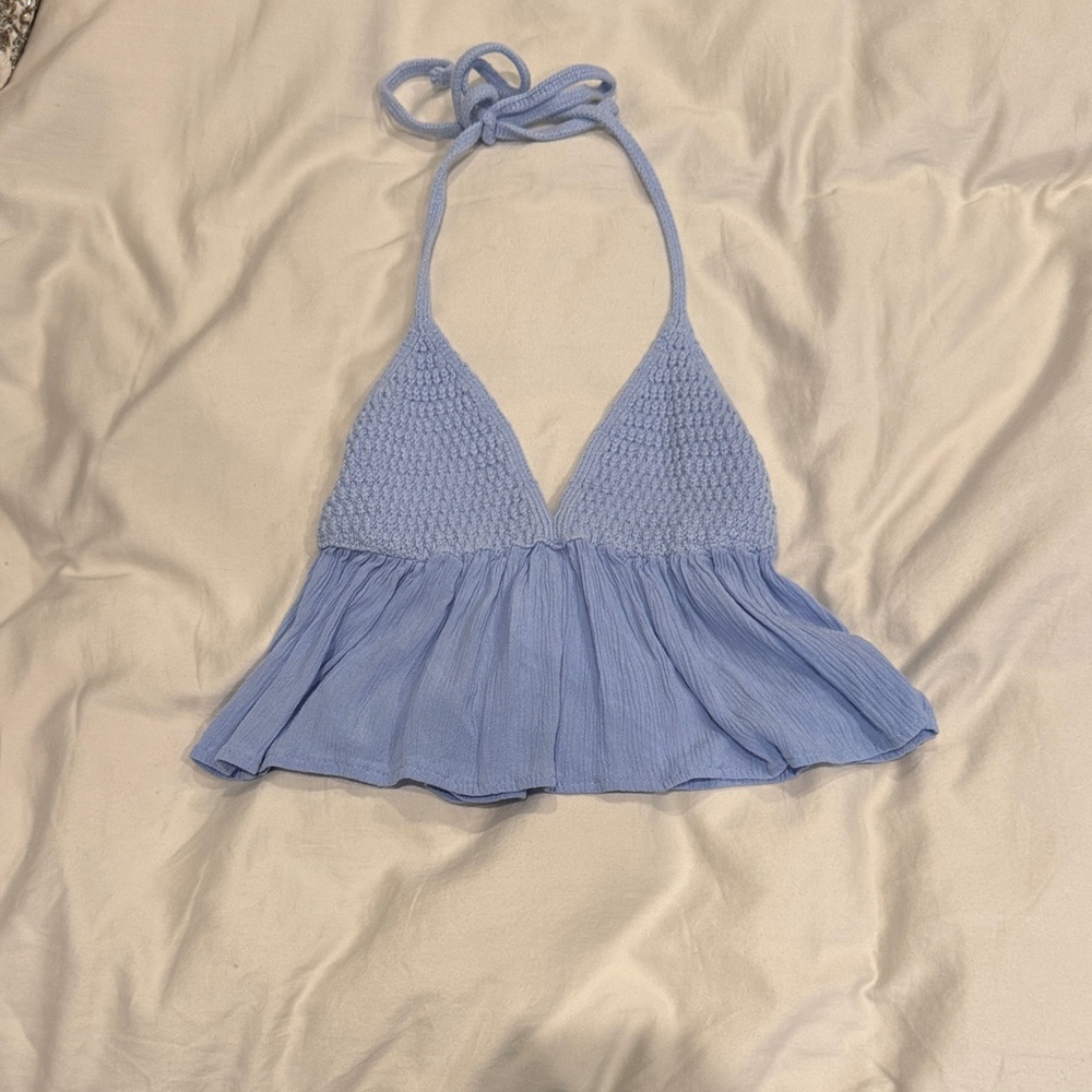 Garage Light Blue Halter Top